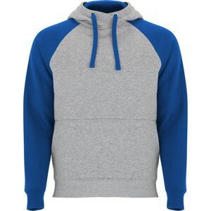 Roly Childrens/Kids Badet Two Tone Drawstring Hoodie / Heather Grey/Royal Blue